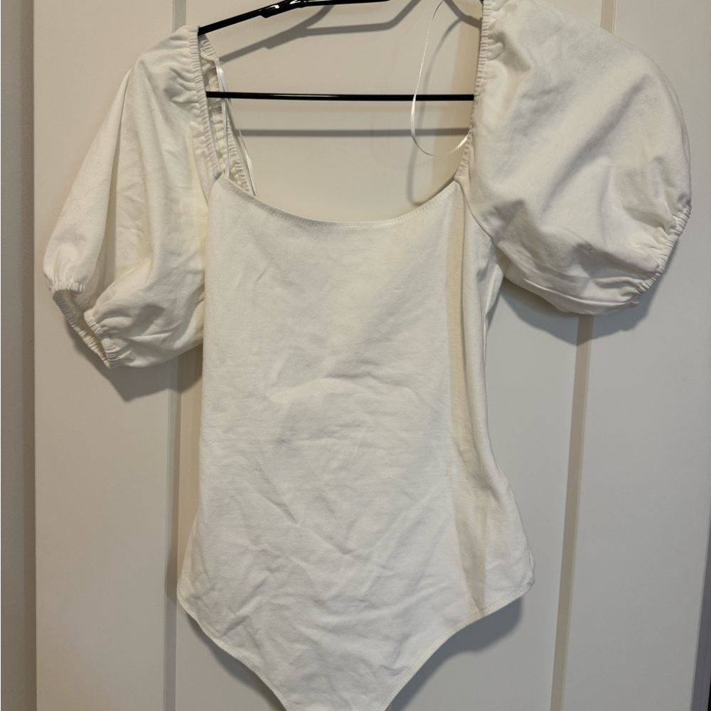 Elegant Cream Puff Sleeve Women's Top